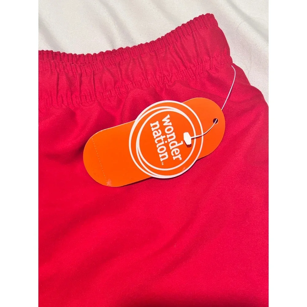 Wonder Nation Swim Shorts Boys XL 14-16 Red NEW UPF 50+ Everyday Trunks